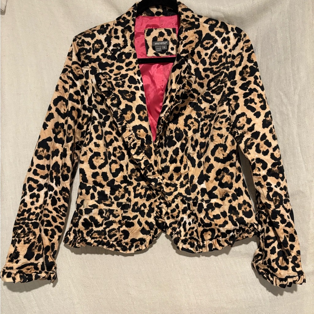 Leopard Print Women's Jacket Blazer